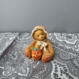 Hamilton Bear Figurine with Pumpkin and Orange Accents